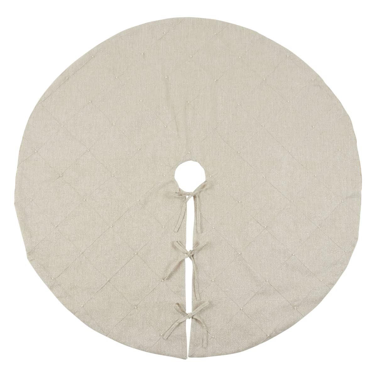 54 in Diamond Stitched Round Tree Skirt Natural