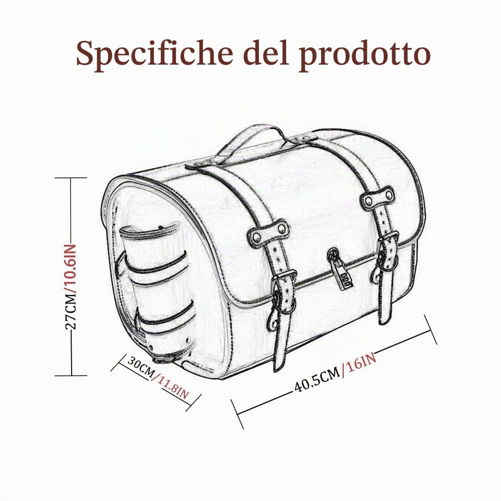 Bauletto per Harley Davidson Softail Custom 1986-2018, Grande Capacità Valigia Moto Impermeabile Portatile, Baule per Il Casco, B Black