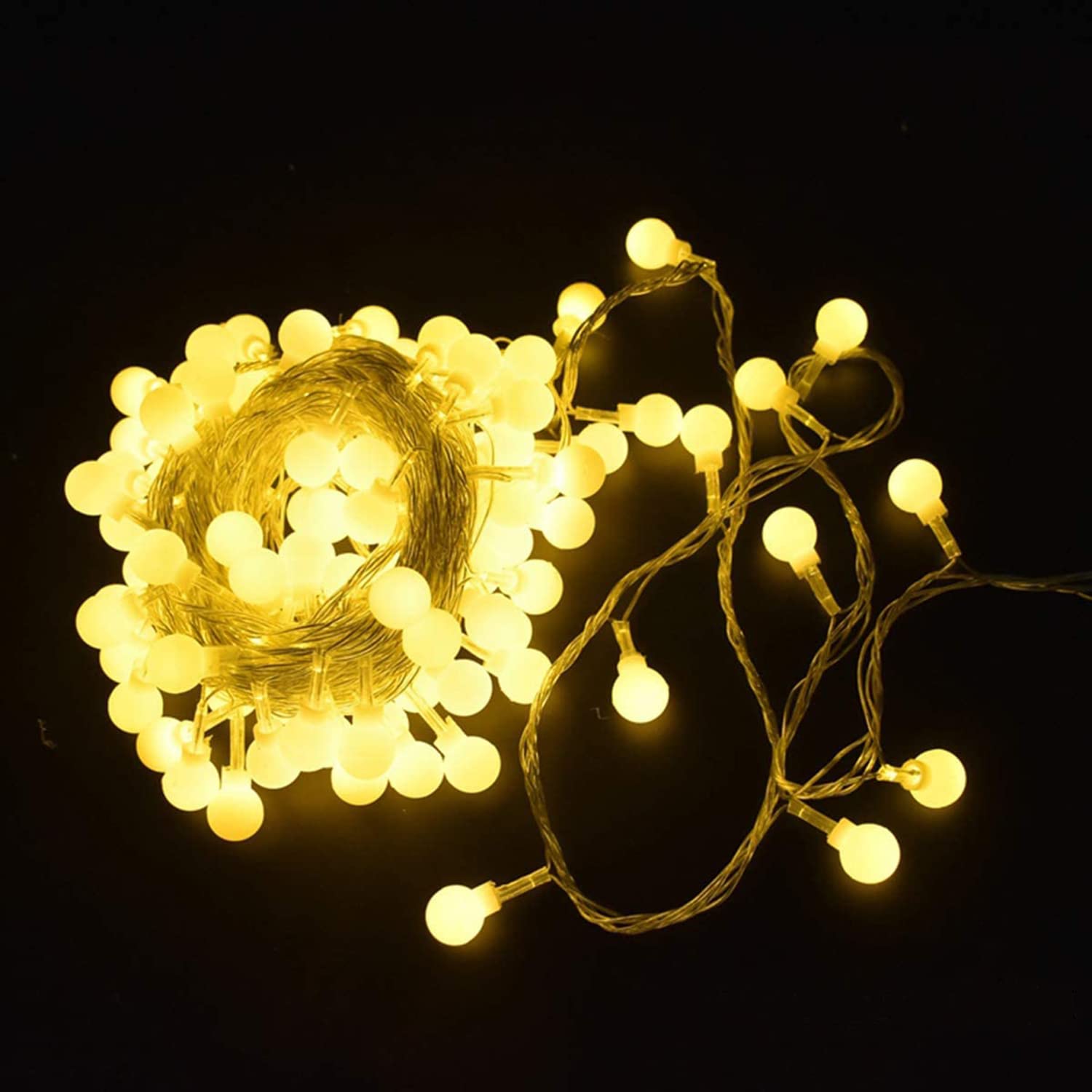 Guirnalda LED decorativa de 6 m, 10 m, 20 m, 30 m y 50 m, bolas luminosas, cinta LED para decoración de bodas y Navidad (50 m, blanco cálido)