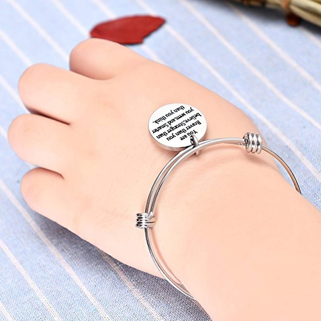 Yellow Chimes Women Bracelets | Fashion Silver Toned Bracelets For Women | Inspirational Message Engraved Bracelet For Woman | Birthday Gift for Girls & Women Anniversary Gift for Wife 2