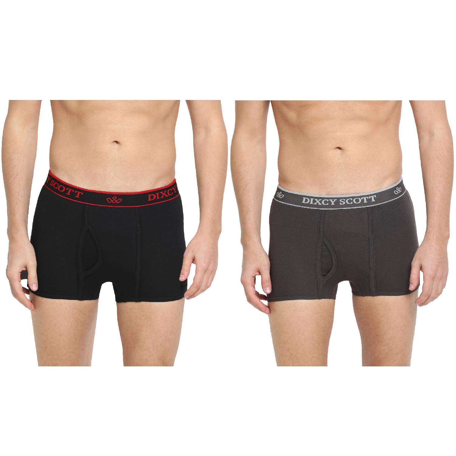 Cotton Originals Mens Trunk Snug Fit Solid Innerwear - Swish Trunk (Black And Dark Grey - Pack Of 2 )-L