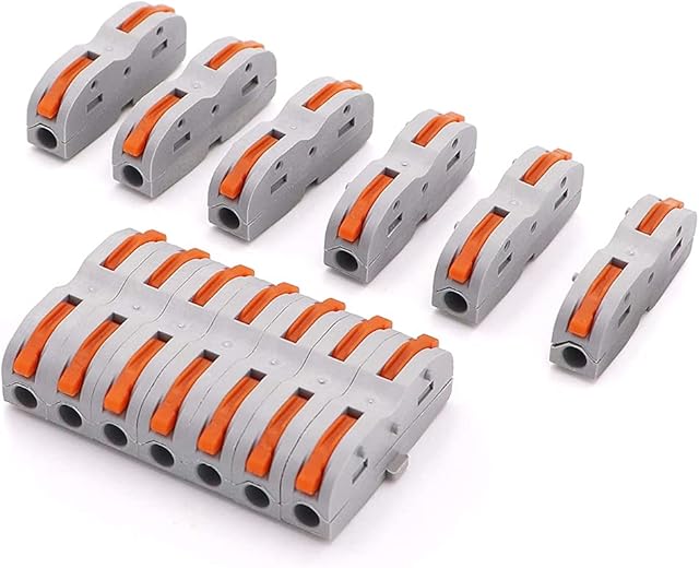 30Pcs Lever Nut Connector,One to One Conductor Compact Wire Connectors,Splicing Type Quick Conductors Cable Clamp Terminal Block Spring Connector (Free Combination)