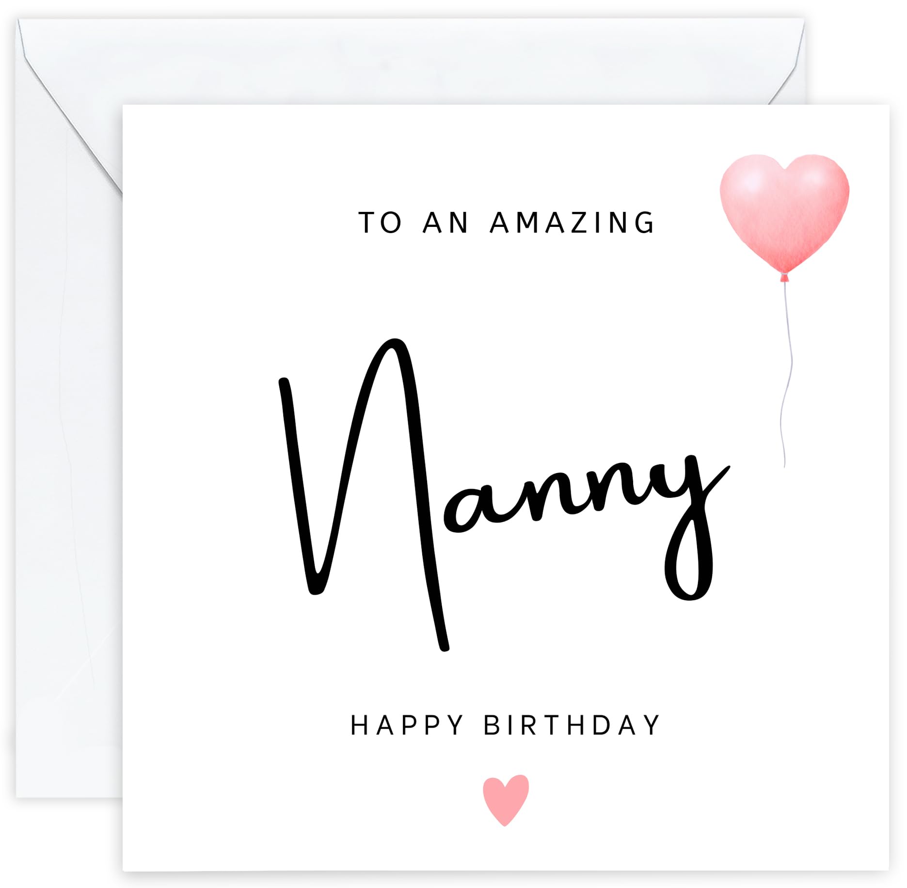 Personalised Nanny Birthday Card – Elegant Birthday Card for Nanny with Customised Message on Premium 350gsm Cardstock, Ideal from Grandson or from Granddaughter for an Amazing Nanny Birthday (Nanny)