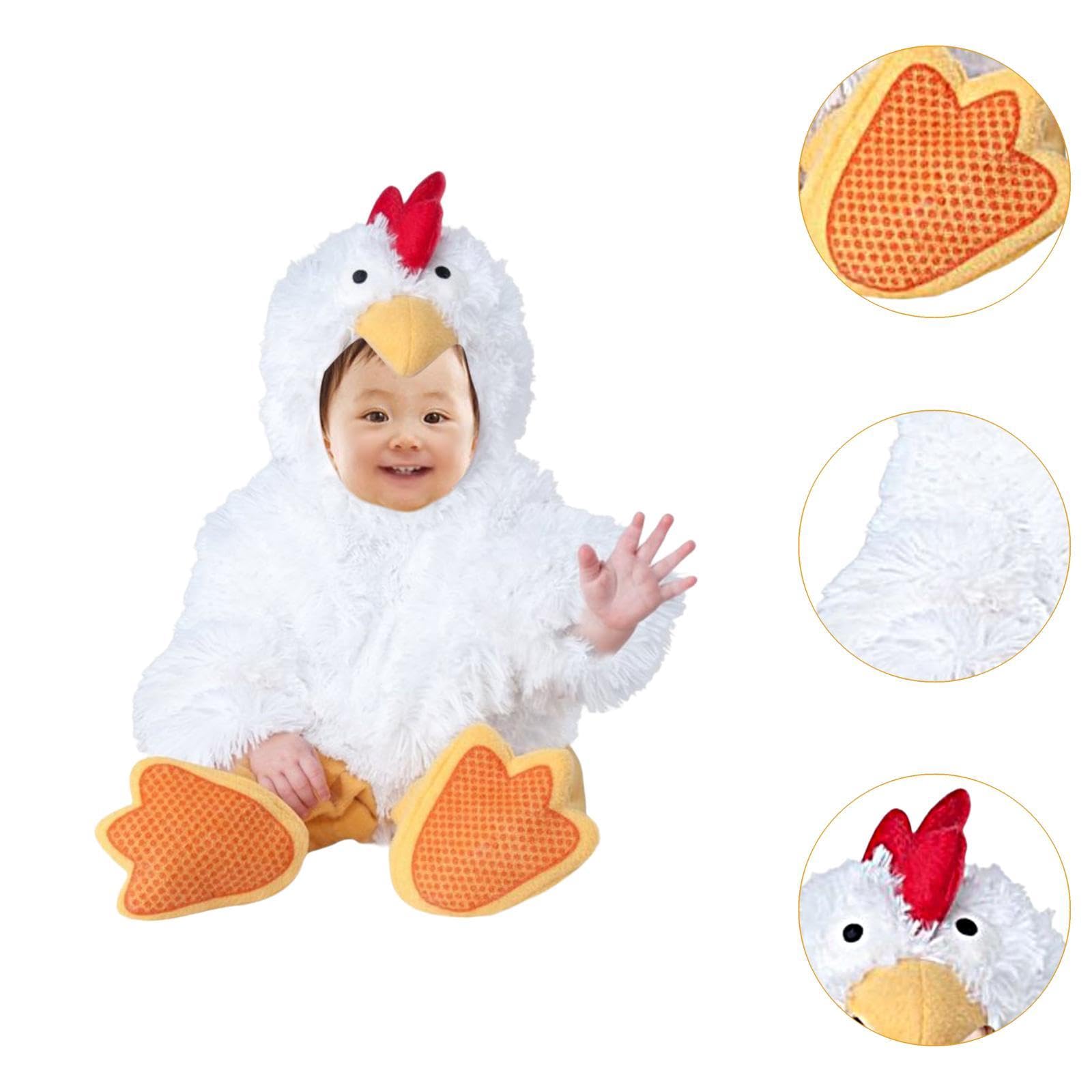 Harilla Costume da Cucciolo di Animale, Tuta Cosplay, Accessorio Divertente e Originale per Halloween, Tutina con Cappuccio per spettacoli teatrali e Festivi, Pulcino, M