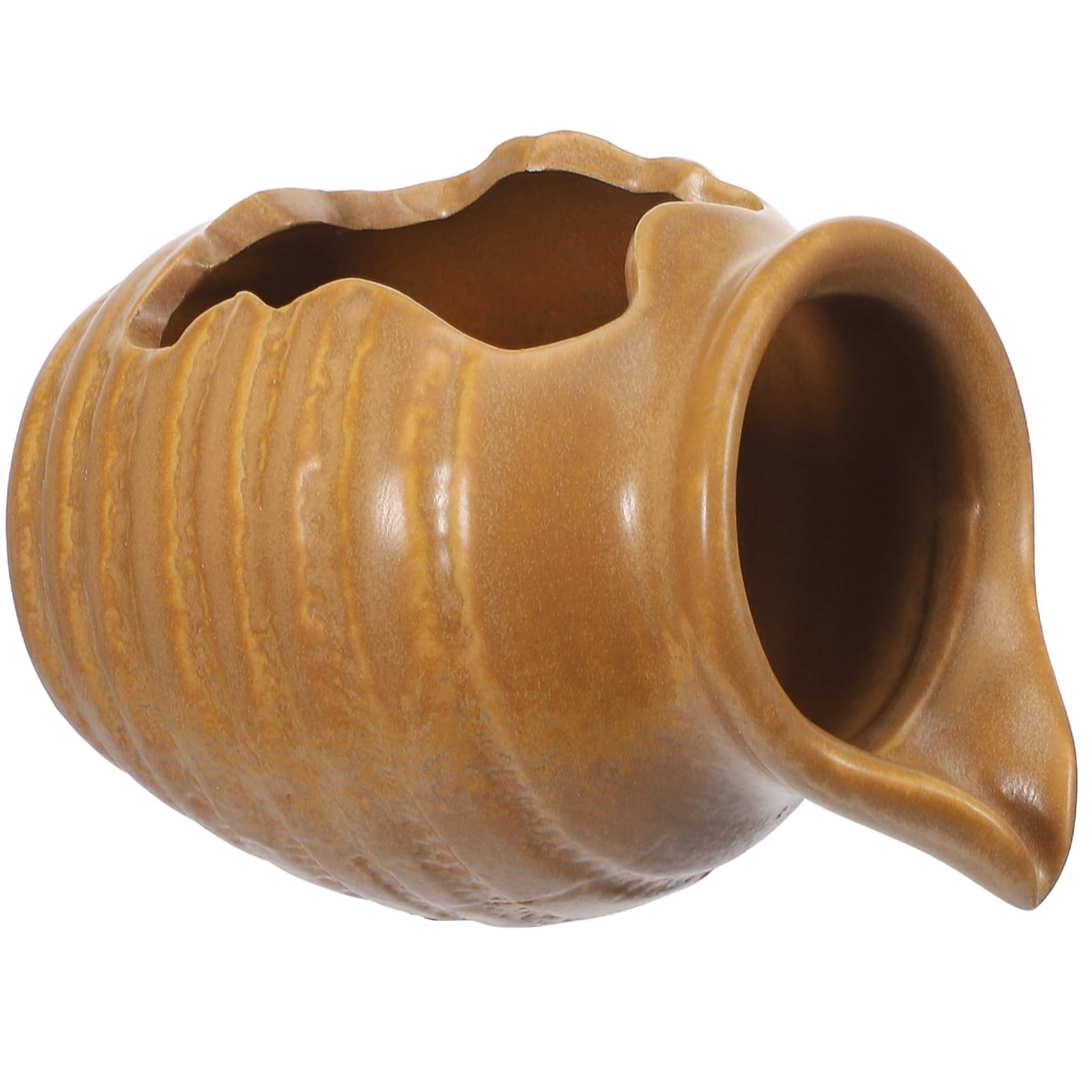 Toddmomy Ceramic Jar Water Fountain Fish Decorative Waterfall Circulating Jar Landscape Fountain for Indoor Bedroom Decor
