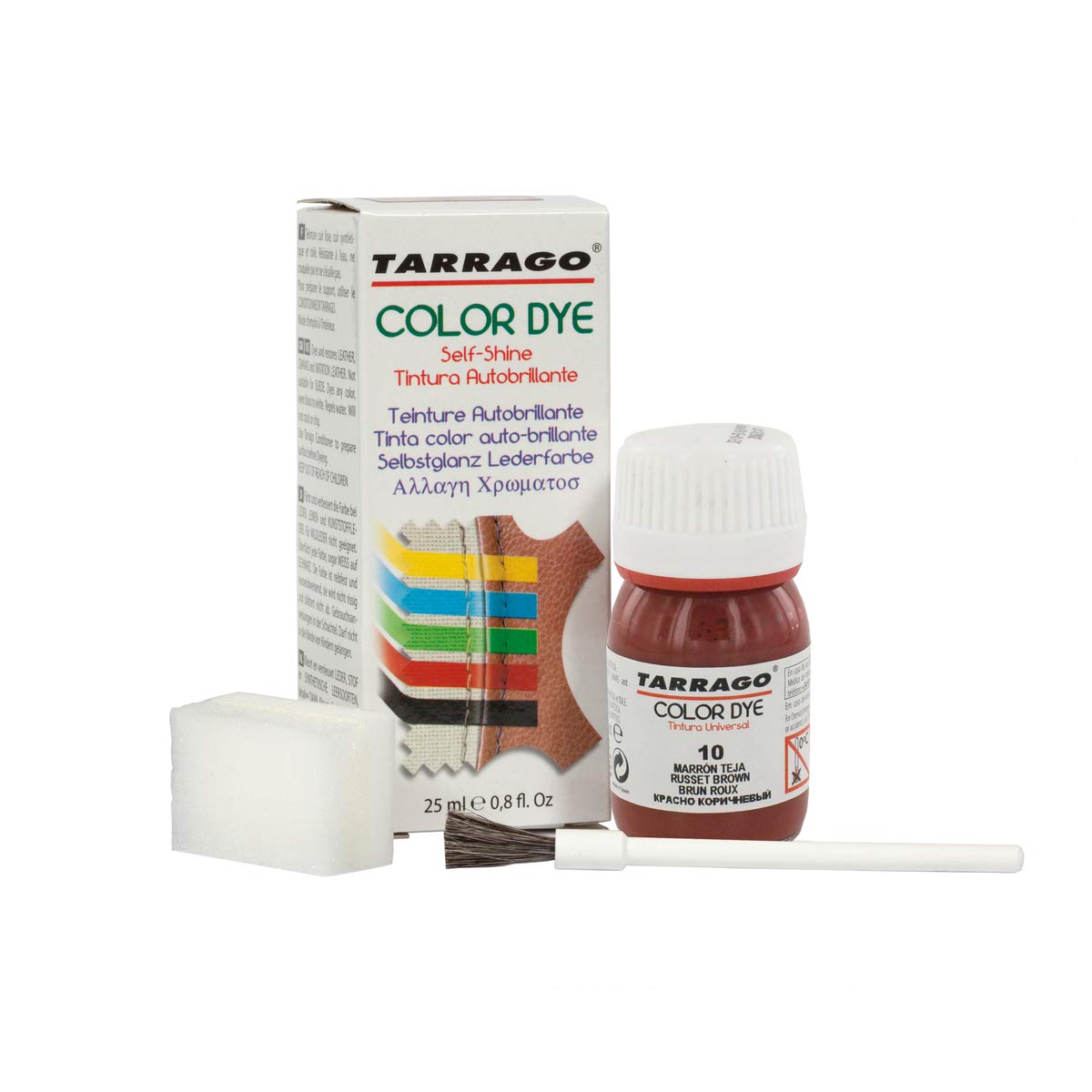 Tinte para Zapatos y Bolsos de Cuero y Textil con Esponja y Brocha | Cubre Rozaduras y Desgastes del Calzado | Gama de 90 colores — view 54