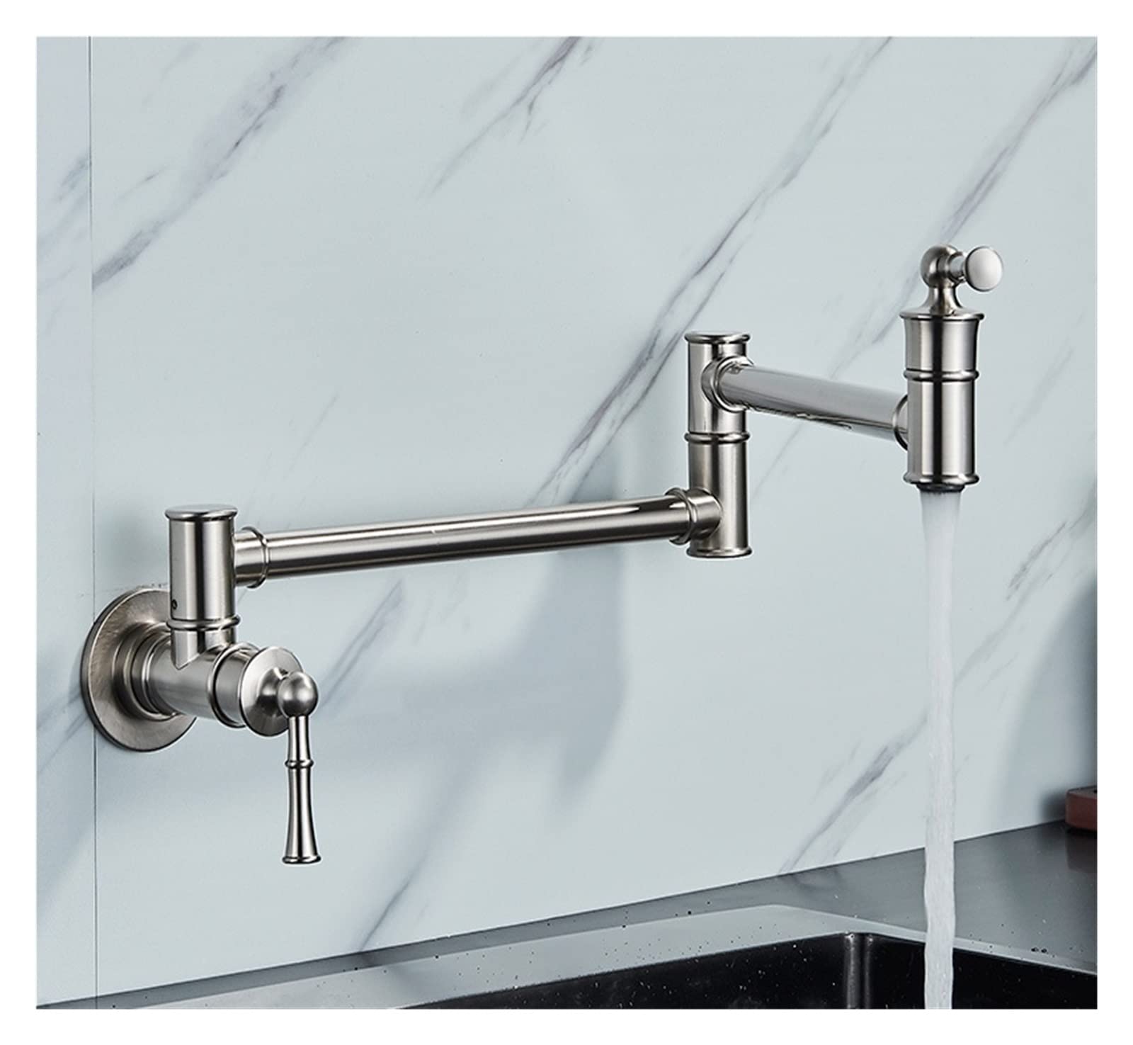 Filtro aeratore Universale Splash, Rubinetto per Acqua Fredda per lavello da Cucina Nero, Rubinetto Girevole per lavello in Ottone Massiccio, Rubinetto per riempimento pentole a Parete, BRAC