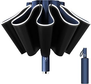 Poligono Paraguas Plegable Automático, Paraguas Invertido, Paraguas Plegable Antiviento 10 Varillas para Hombre Mujer, Diá...