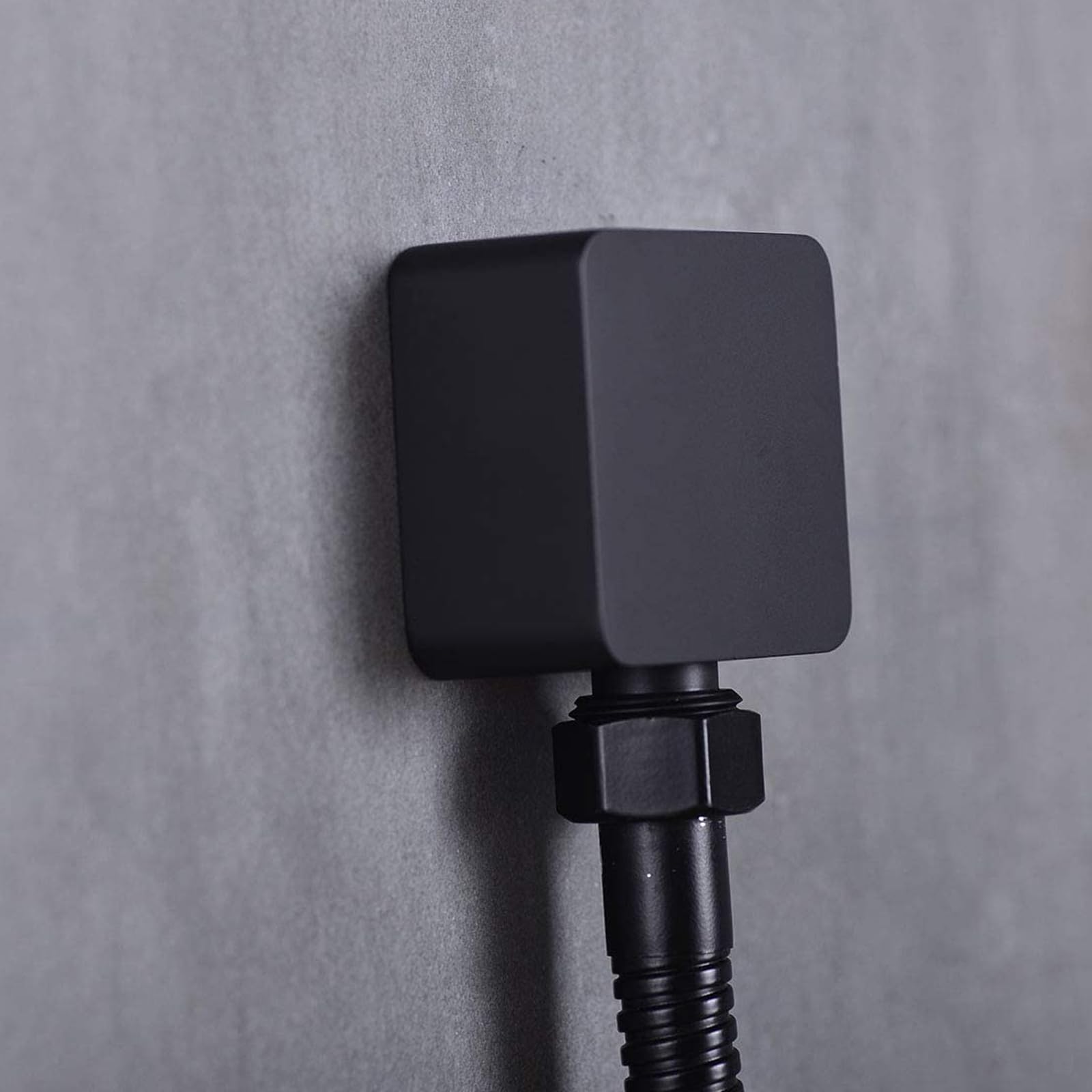 Chroom Messing Wandaansluitboog G1/2 - Hoekig Douche-uitlaat Zwart Voor Verborgen Wandmontage