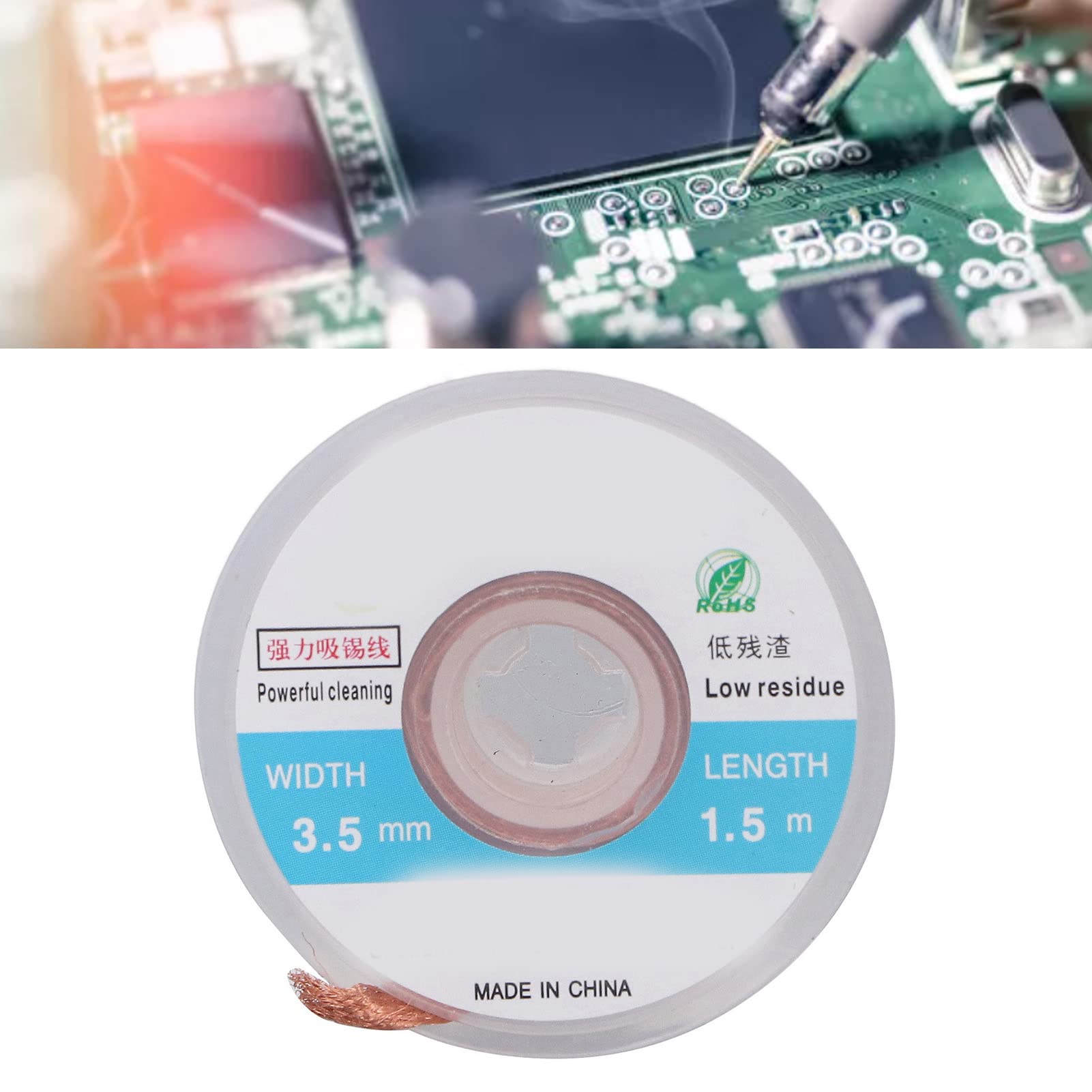 Yosoo Health Gear Stoppino per Saldatura Stoppino Dissaldante in Rame 5 Pezzi 3,5 Mm X 1, M Treccia per Rimozione Saldatura BGA PCB Dimensioni Compatte Facile da Trasportare per Riparazioni