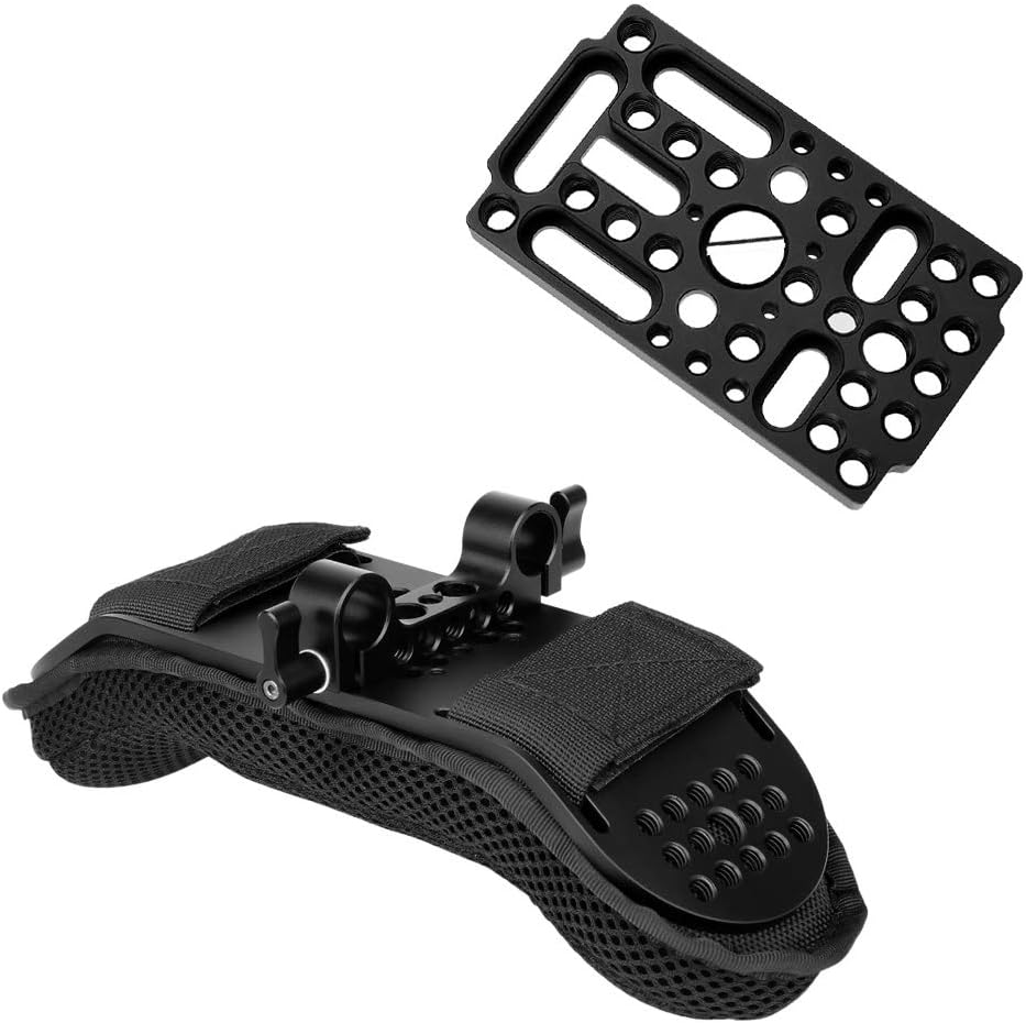 NICEYRIG 15mm DSLR Shoulder Pad Kit with Rod Rail Block, Multi-Purpose Camera Cheese Plate