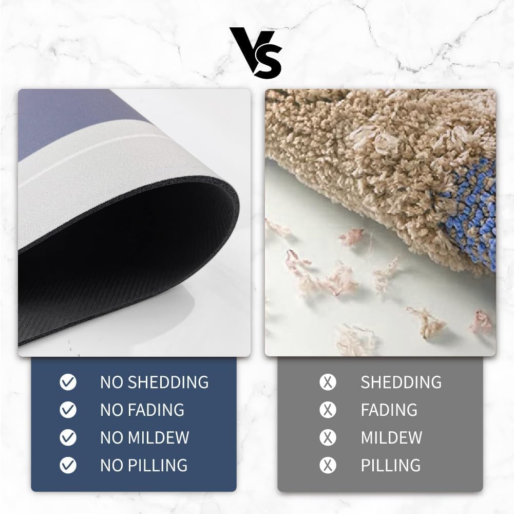 Bath Mat Rugs Non Slip Quick Dry Bathroom Mats Super Absorbent Rubber Bath Mats Fit Under Door, Bathroom Rugs Shower Mat for Bathroom, Bathtub, Shower and Sink (20"x32", Grey) - Image 7