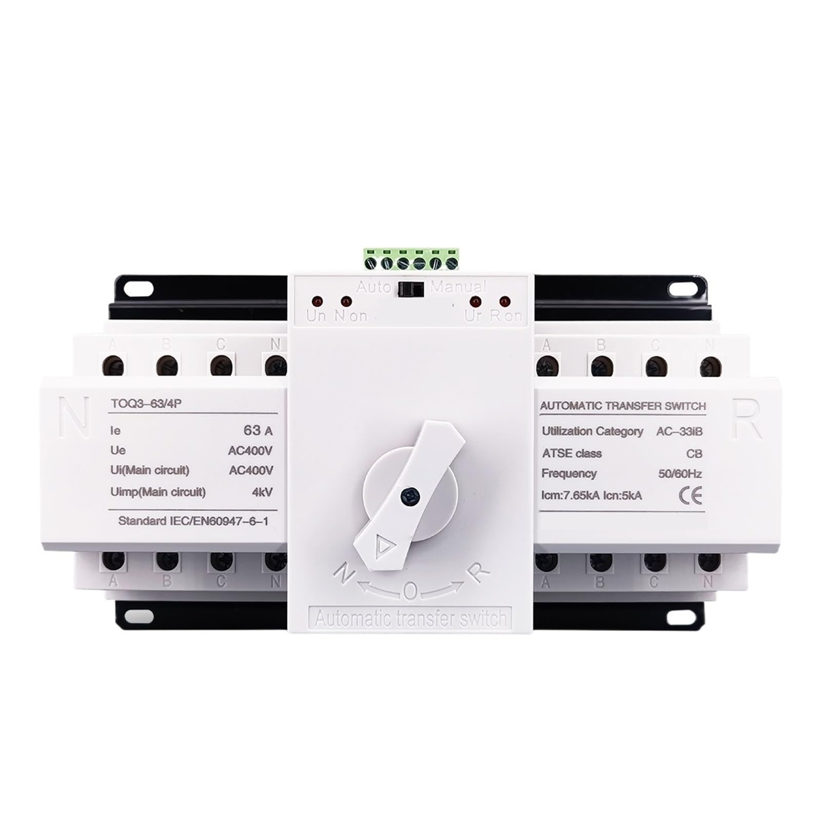 Inverseur de source automatique ATS 4P 63A 380V triphasé type MCB - 7