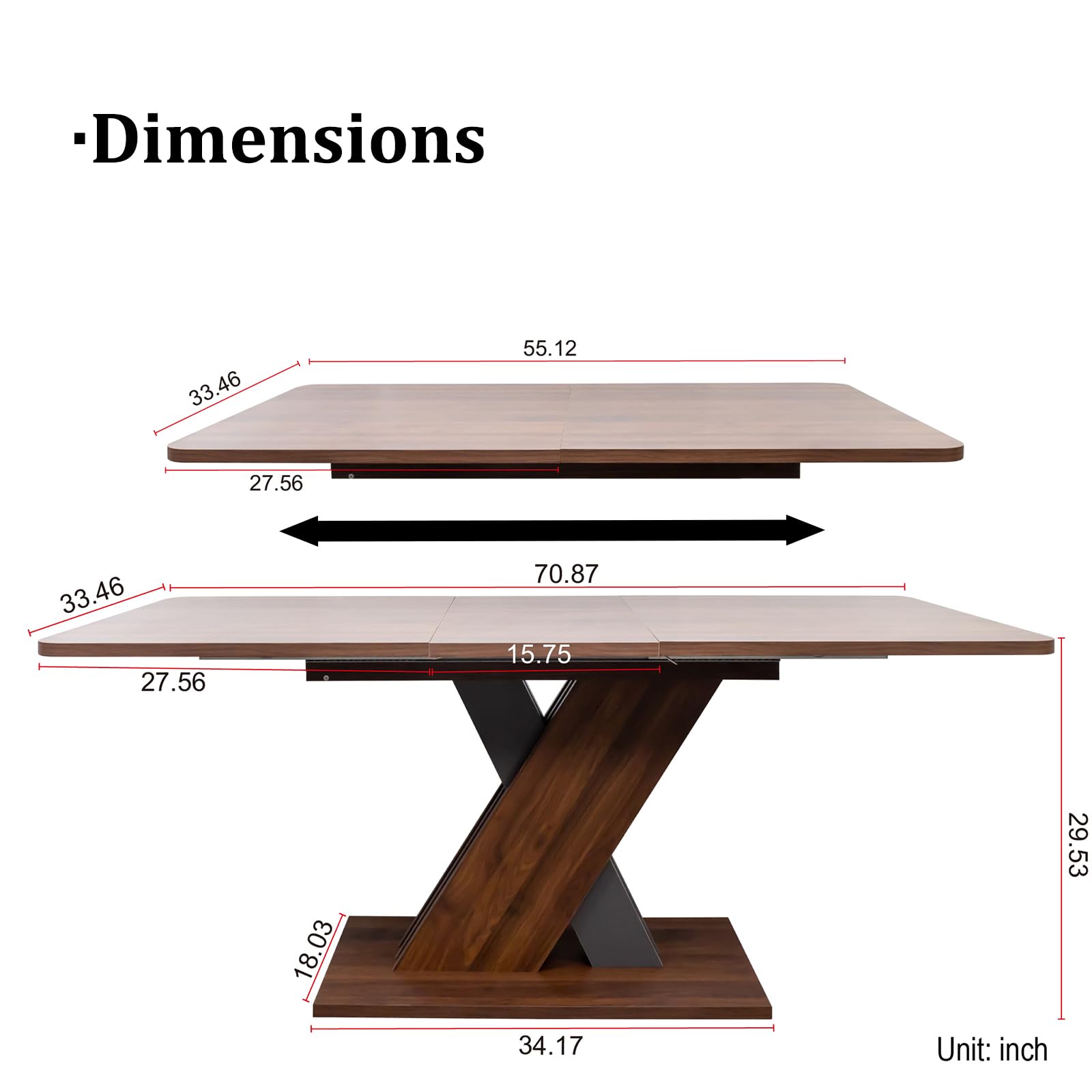 Amazon.com - JOYSOURCE Extendable Kitchen & Dining Room Tables