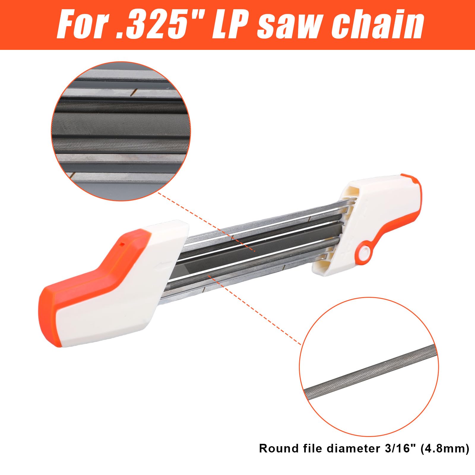 Affûteur Chaîne 2-en-1 pour Tronçonneuse Stihl .325" LP, Outil d'Affûtage Tronçonneuse (Lime 4,8mm)