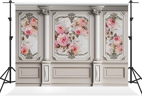 Miniatura 10 de Kate Telón de fondo de fotos para embarazadas de 8 x 8 pies, diseño clásico de yeso figurado interior de microfibra figura vacía, fondo de