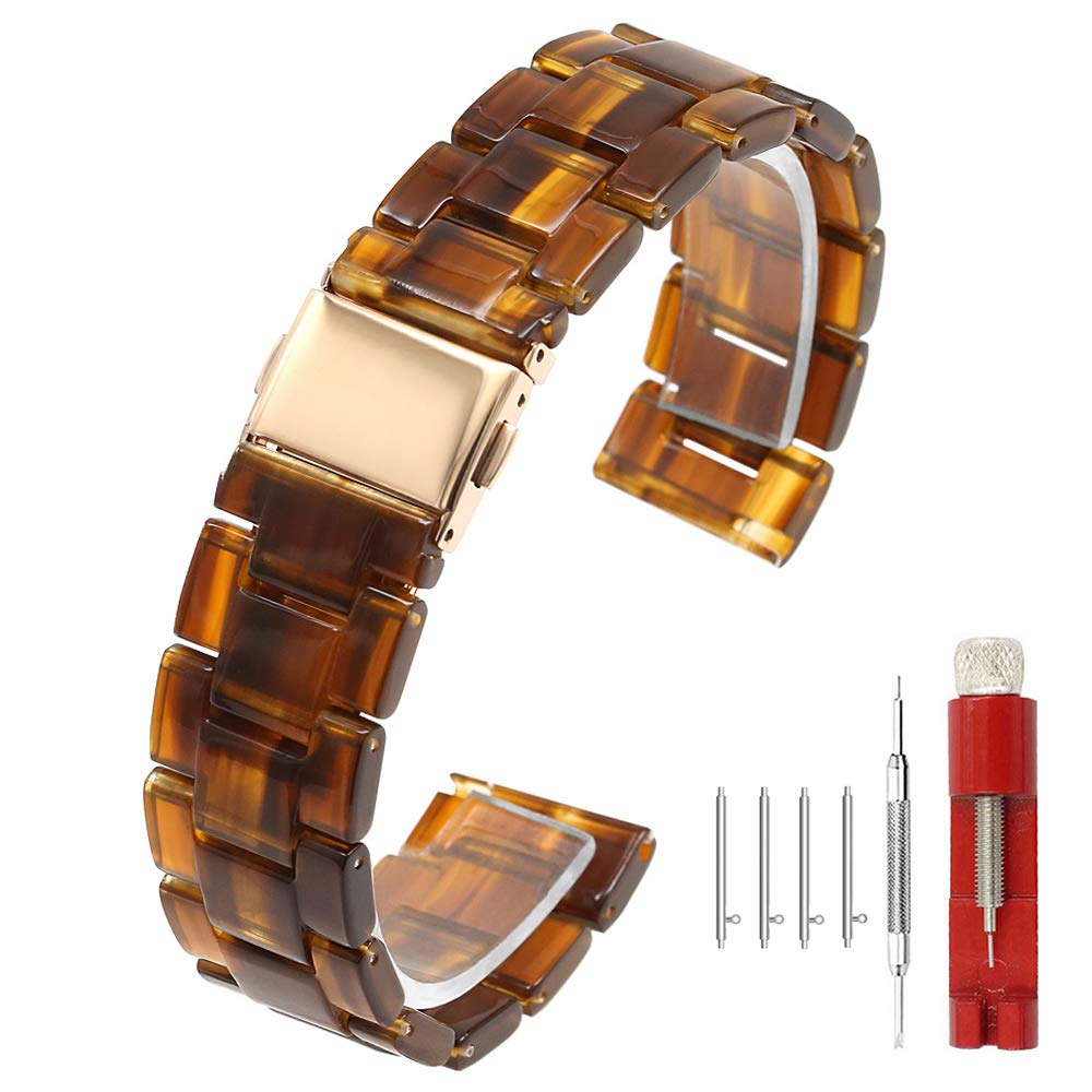 Kai Tian Cinturino Orologio Acciaio Inox Rilascio Rapido 22mm Band Ricambio Orologio Affusolato per Uomo Donne Piegare Bottone Argento