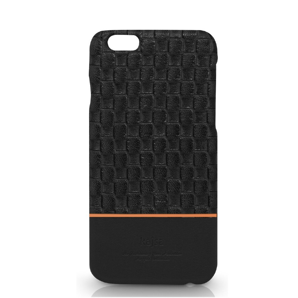 Kajsa Preppie Weave Leather back CAse Cover for iphone 6 BLACK