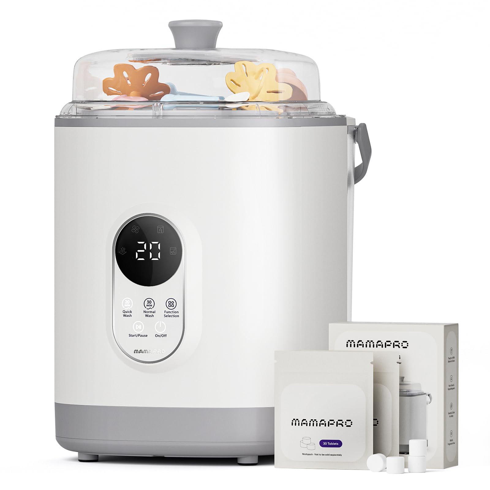 Photo 1 of ***DAMAGED - SEE NOTES/PICTURES***MAMAPRO Baby Bottle Washer Pro, Sterilizer & Dryer — Wash 6 Bottles at Once, All-in-One Washer Machine for Bottles, Pump Parts & Baby Essentials – Replaces Hand Washing, Time-Saving for Busy Parents
