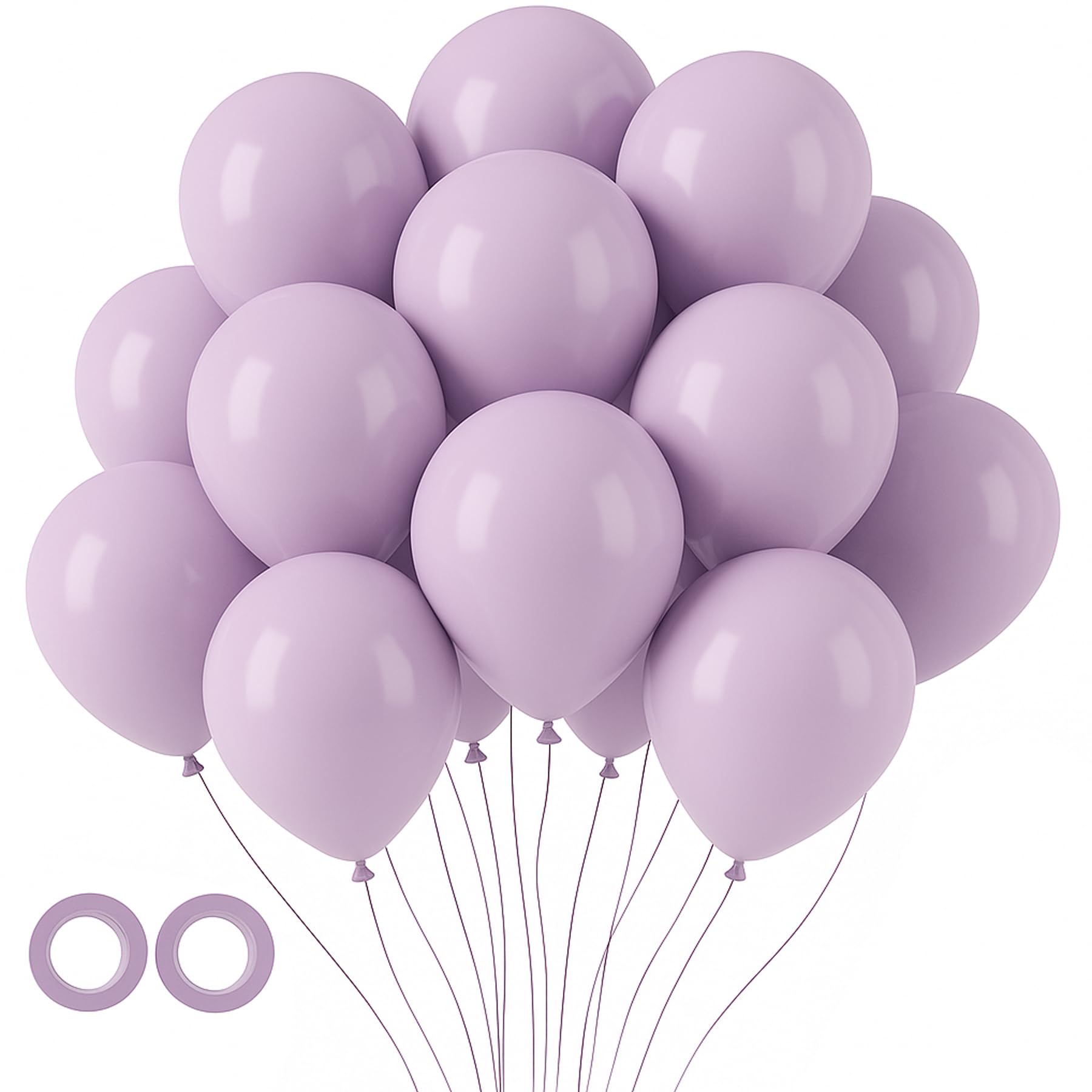 Voircoloria 105pcs Lilac Purple Party Latex Balloons, 12inch