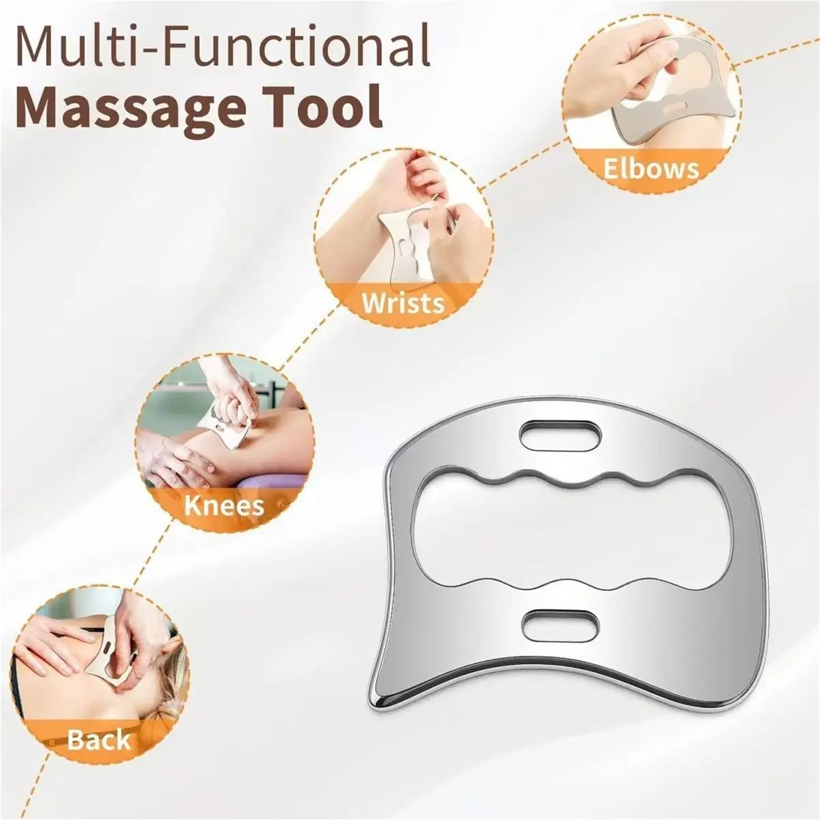 Strumento Gua Sha in acciaio inossidabile | Strumento for raschietto muscolare Strumenti for il viso Gua Sha