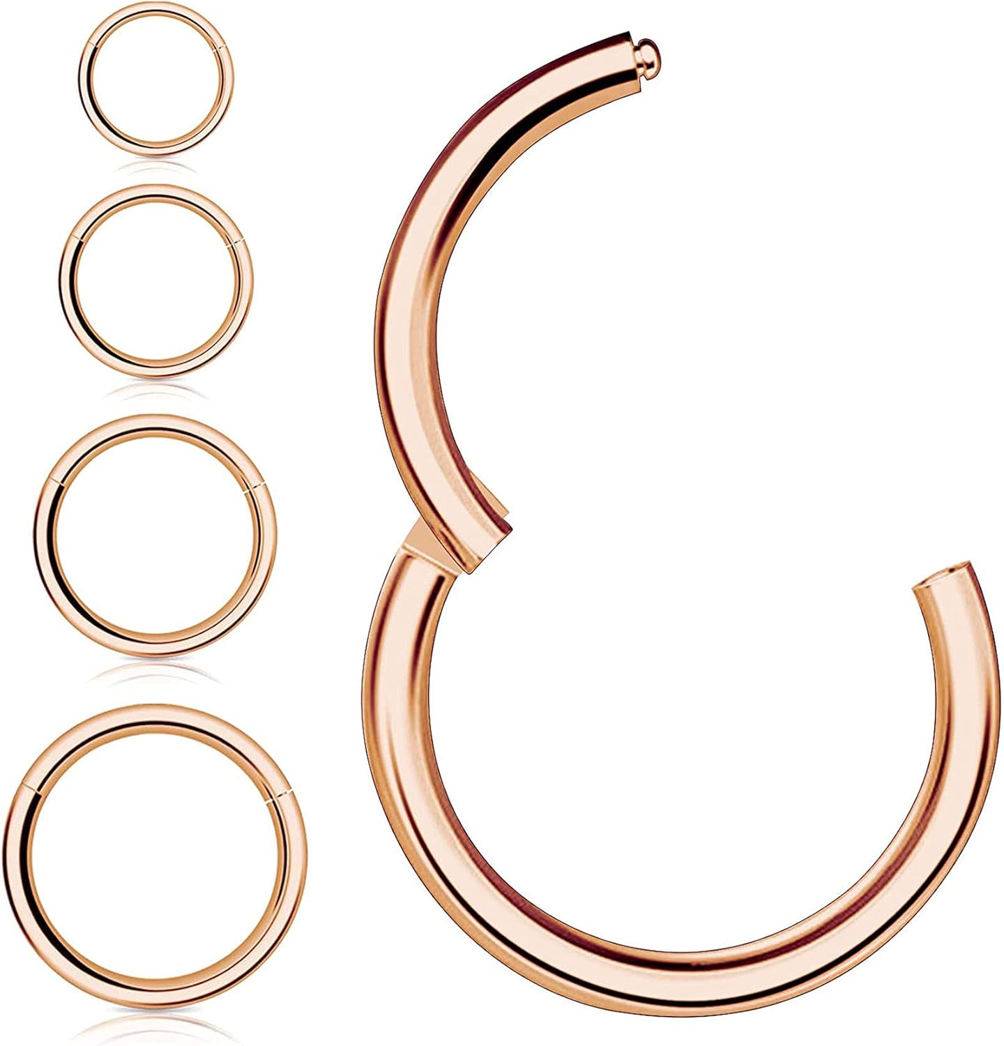 Piercing Helix Anello Al Naso In Acciaio Chirurgico 316L - Cerchio 8mm, Spessore 1mm, Per , Helix, Daith, Trago Piercing Naso - Foto 10