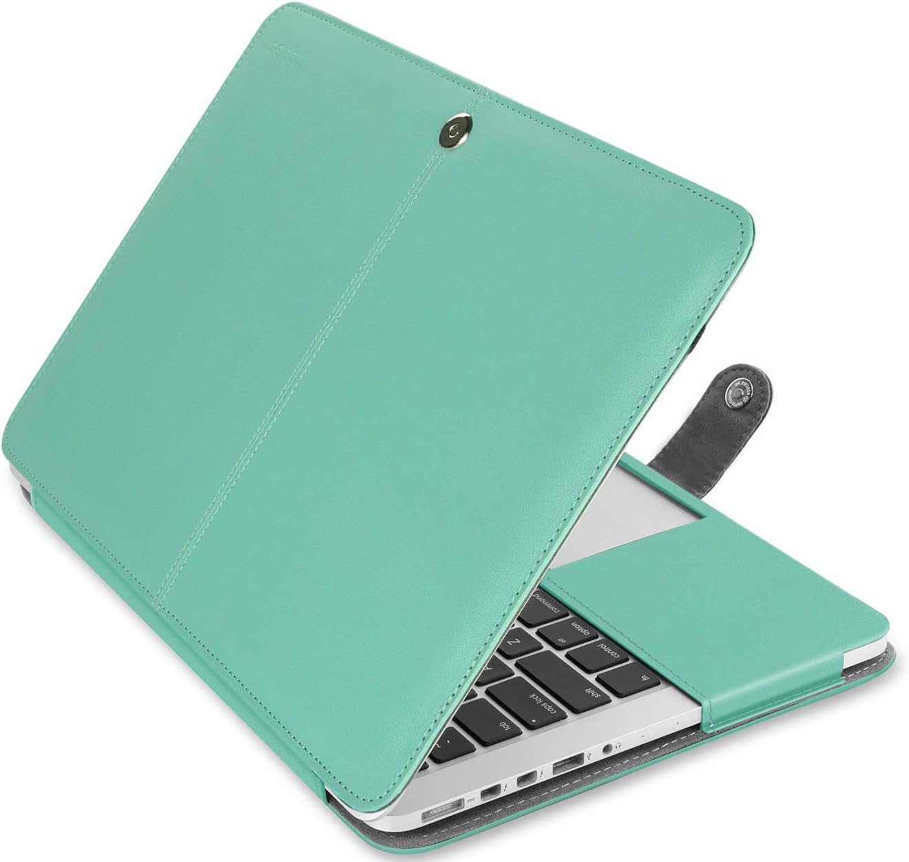 MOSISO MacBook Pro 13 inch Case, Premium PU Leather Book Folio Protective Stand