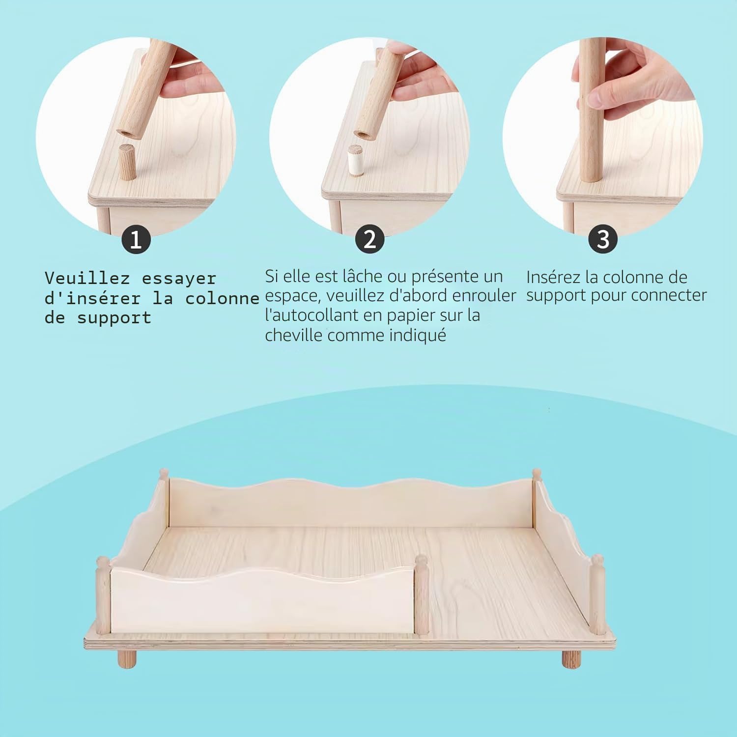 Niteangel Plateforme de jeu en bois pour hamster et clôture de labyrinthe à plusieurs chambres pour hamsters nains, gerbilles, souris, dègus ou autres petits animaux (pour cachette à 2 chambres-grand)