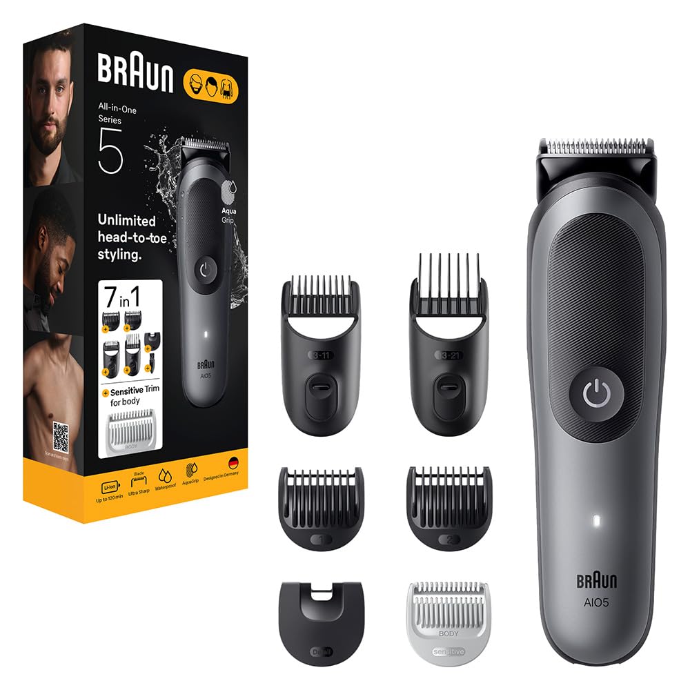 Braun Hepsi Bir Arada Series 5, 7’si 1 arada Tıraş Kiti, Keskin Bıçak, Vücut Tıraşı AIO5520