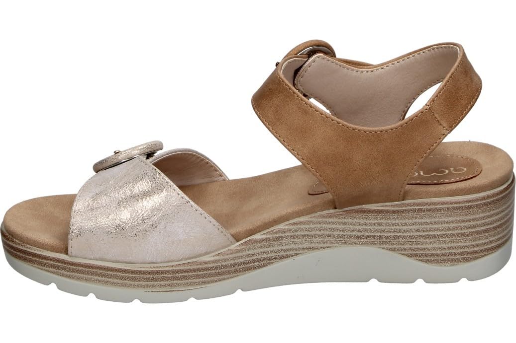 amarpies | Sandalias con Cuña Mujer – Sandalia de Verano con Doble Hebilla – Máximo Ajuste – Cuña Media y con Plataforma – Cómodas y Versátiles – Modelo ABZ30142