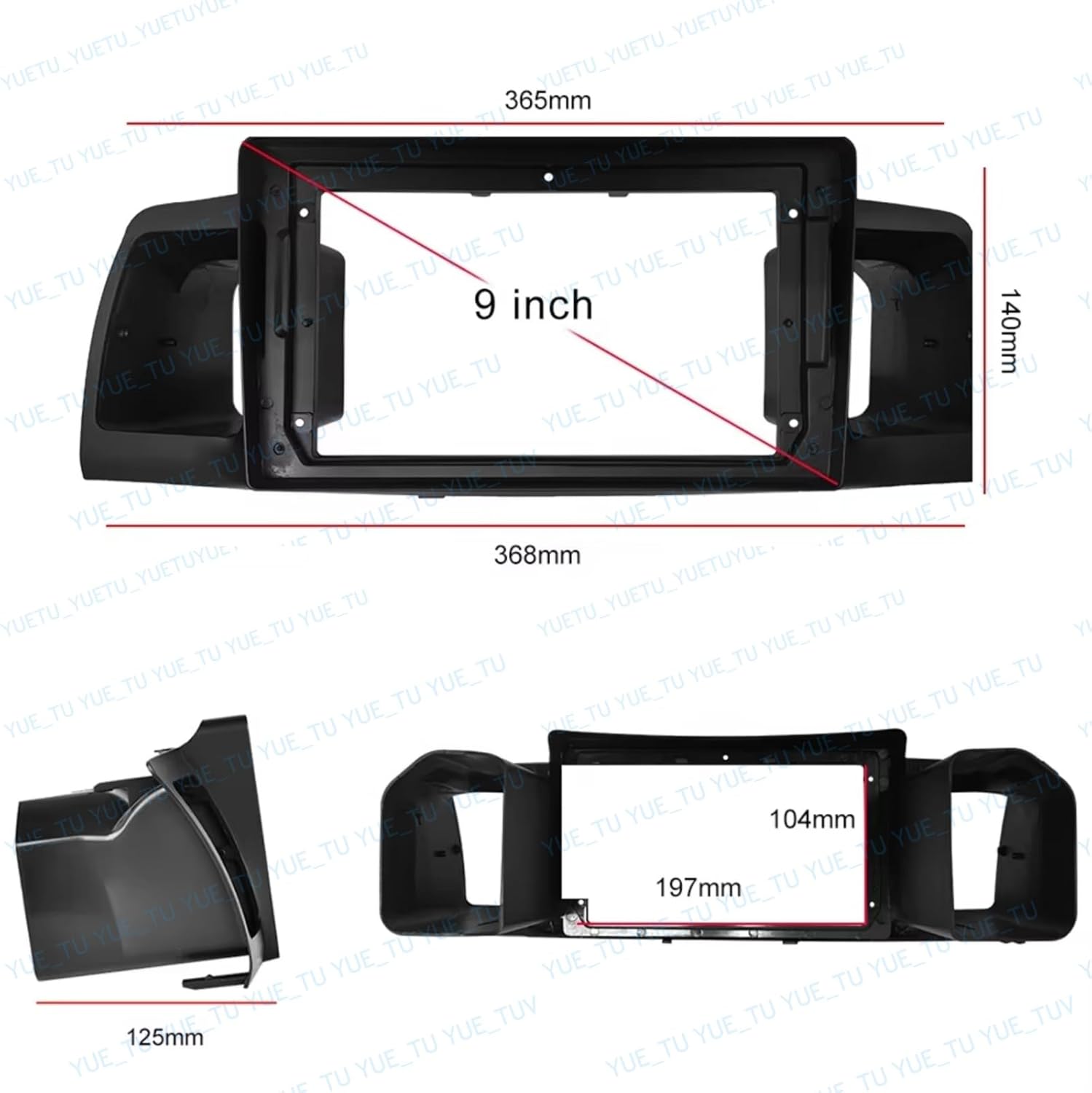 9inch 2DIN Installation Dash Kit fits for Toyota Corolla EX2013 2002-2006 Aftermarket Android Car Radio Stereo Mounting Fascia Panel