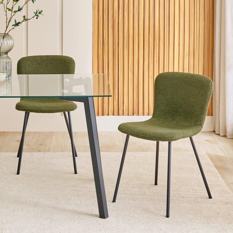 Image of Home Centre | Helios Paul Set of 4 Fabric Dining Chairs | Dining Chair for Home | Green | 1 Year Warranty
