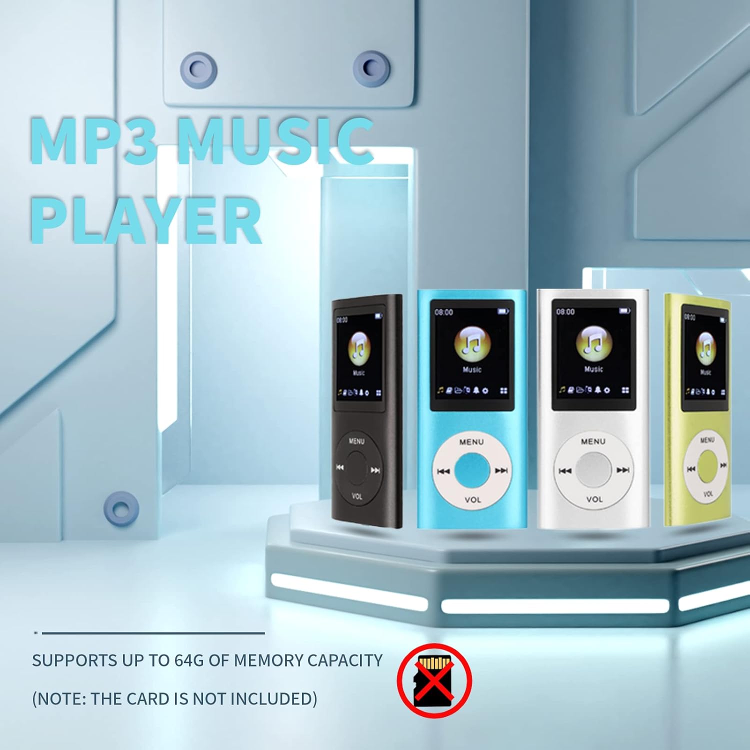 MP3 Music Player, MP3 Player, Portable MP3 Players, Slim 1.8 Inch LCD Screen, with Earphone, Supports MP3, WMA, FLAC, APE, AAC, OGG and ACELP, Supports Up to 64G（not Included） (Green) - Image 2