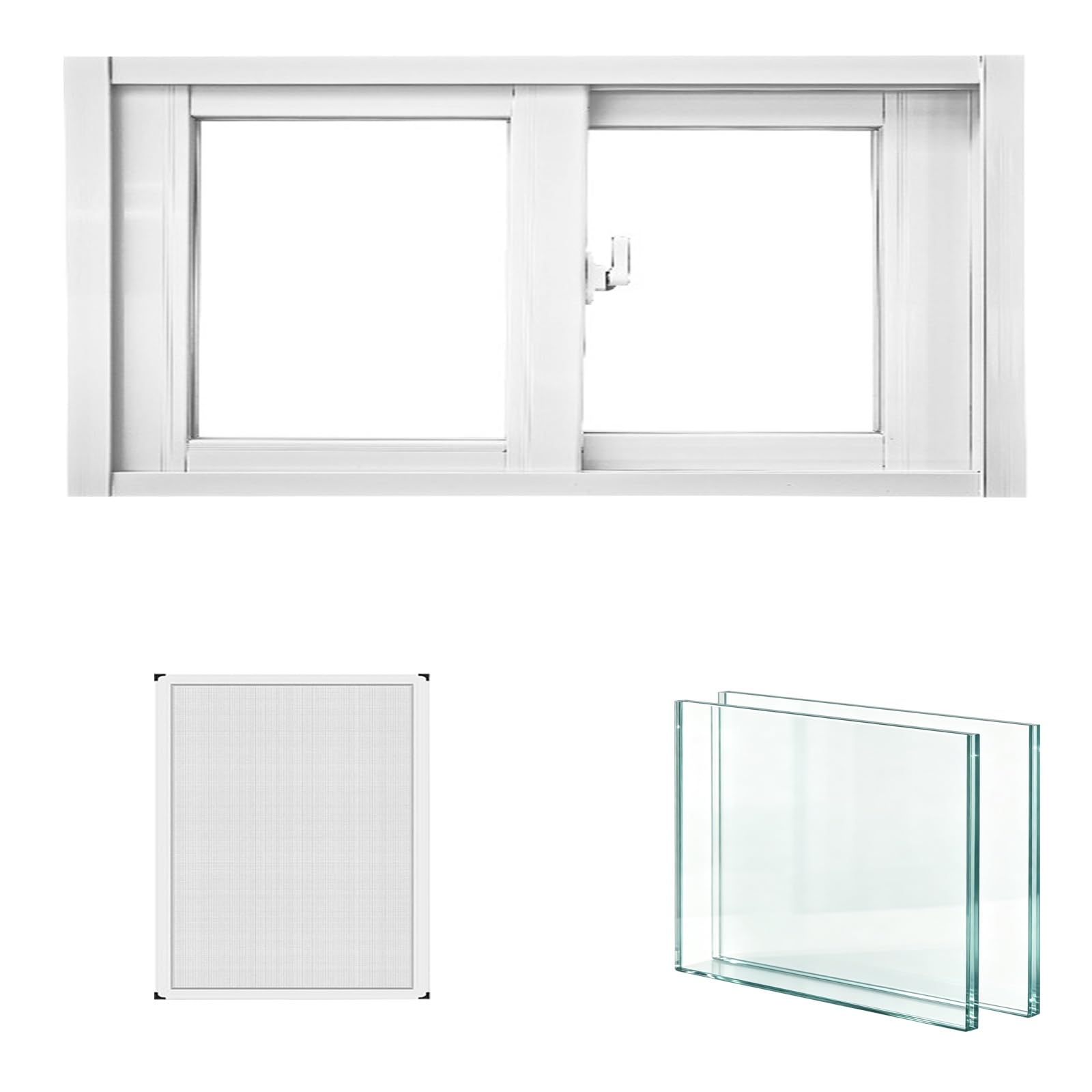 Ventanas de aluminio horizontales impermeables contra la humedad y frío en el hogar