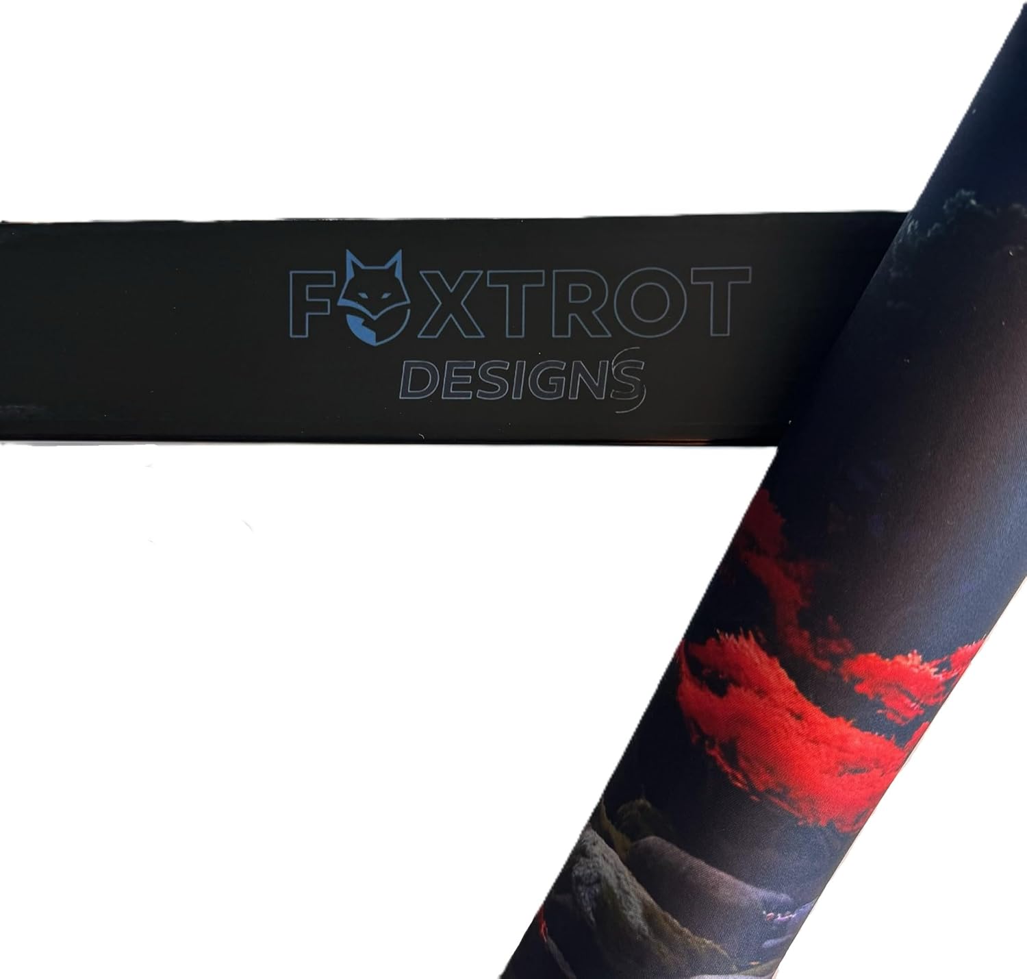 Foxtrot Designs TCG Playmat, Samurai and Cherry Blossoms 24in x 14in, Premium Stitched Edges, Non-Slip Base for MTG and Other Trading Card Games. MTG Playmat. Design (Honor)
