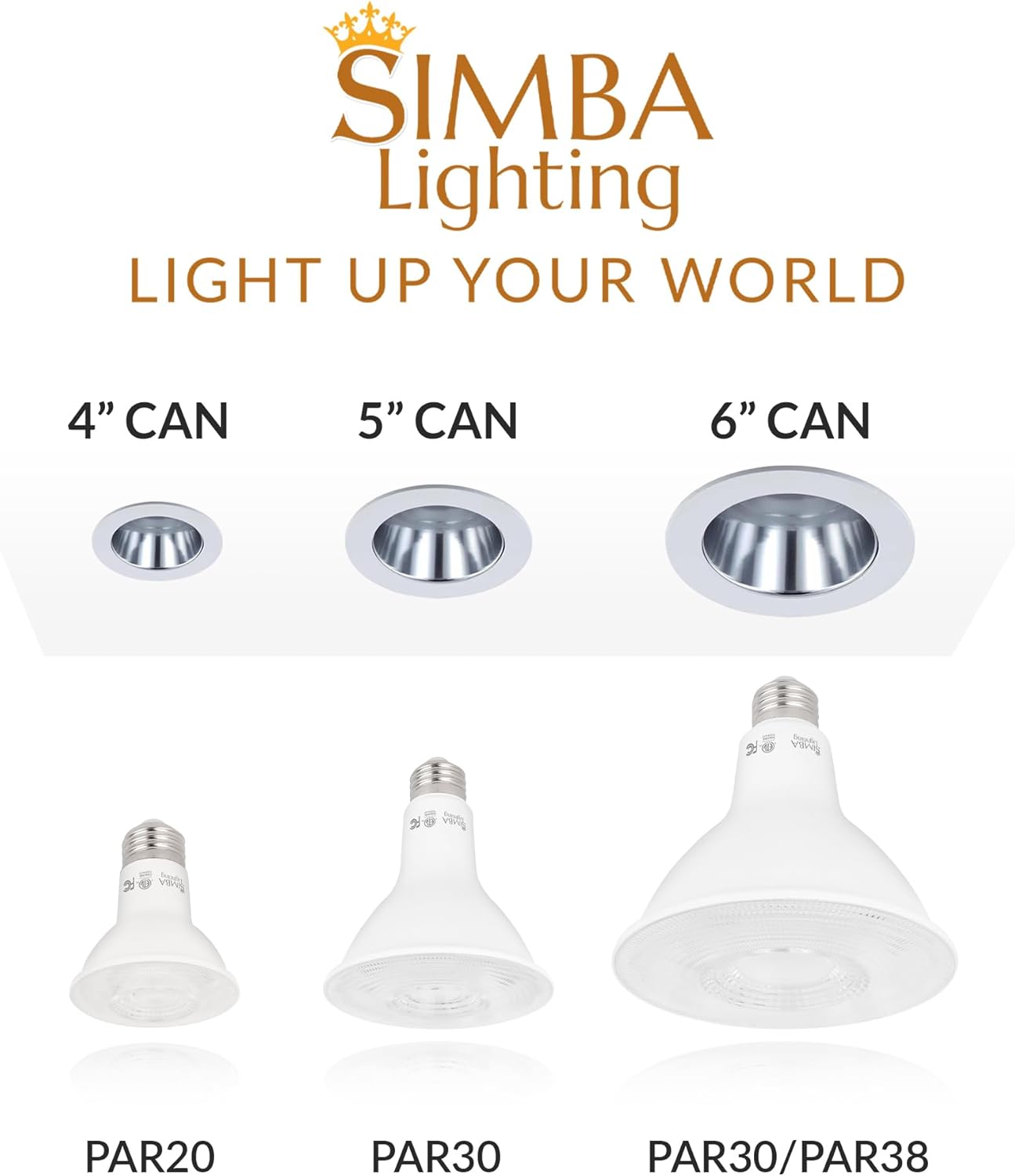 Simba Lighting LED PAR30 Long Neck 12W 38° Spotlight ETL Listed Dimmable Light Bulb (6-Pack) for Indoor Recessed Can and Outdoor, 120V E26 Base, 75W to 100W Halogen Replacement, 3000K Soft White