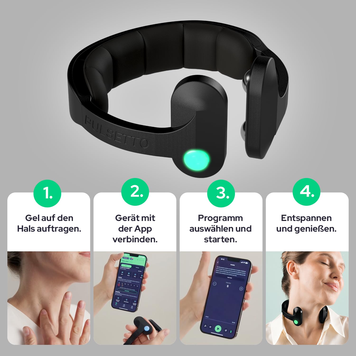 Pulsetto FIT (V2) Wellness-Wearable – Gerät zur Unterstützung von Entspannung, Schlaf und täglichem Wohlbefinden
