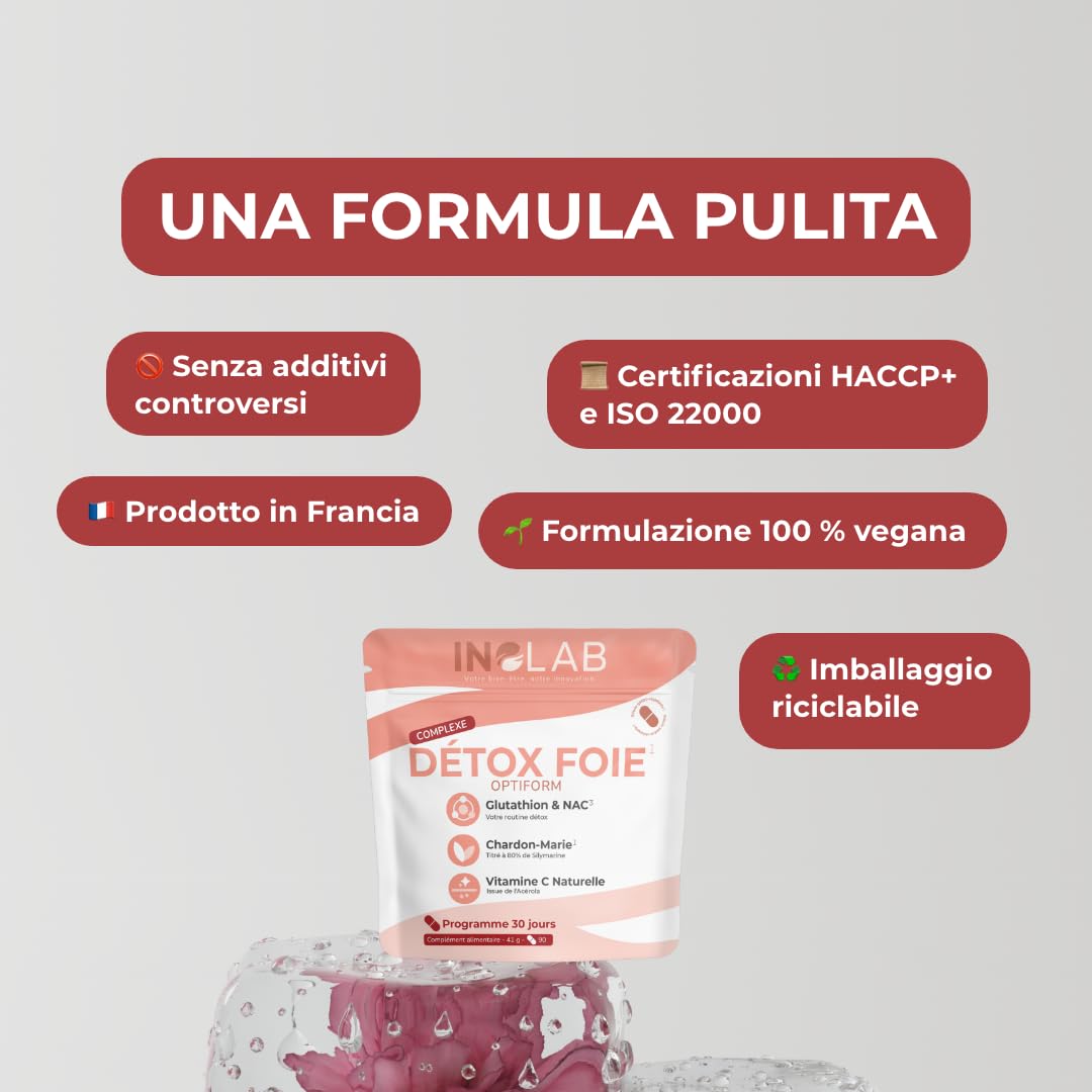 GLUTATIONE gastroresistente + NAC + Cardo Mariano + Acerola | Immunità Antiossidante Anti-invecchiamento | INOLAB Laboratorio