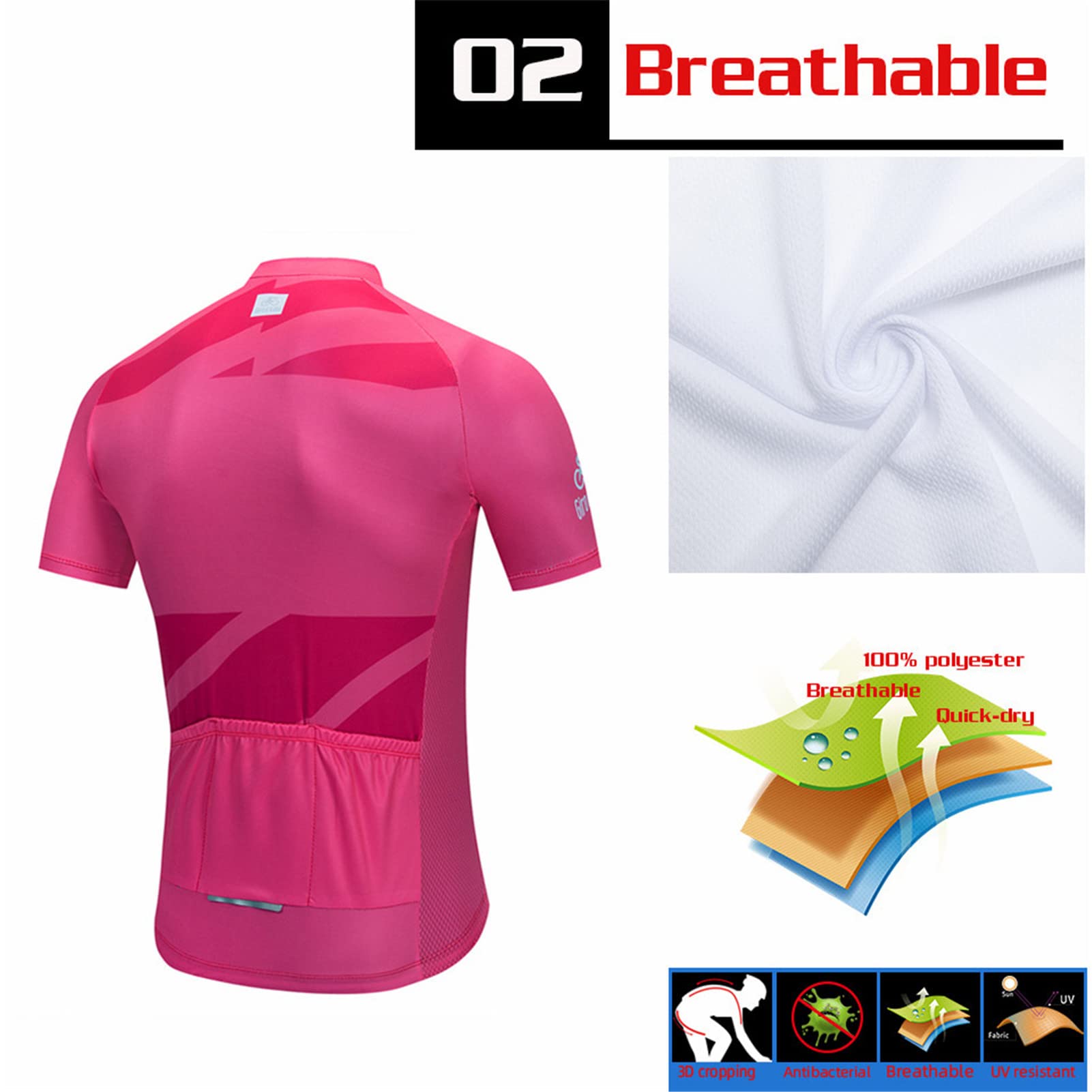 Abbigliamento Ciclismo da Uomo,Maglia Manica Corta+Pantaloncini+ Salopette Ciclismo Con Cuscinetto in gel 20D,Abbigliamento da Ciclismo Traspirante Elastico Set