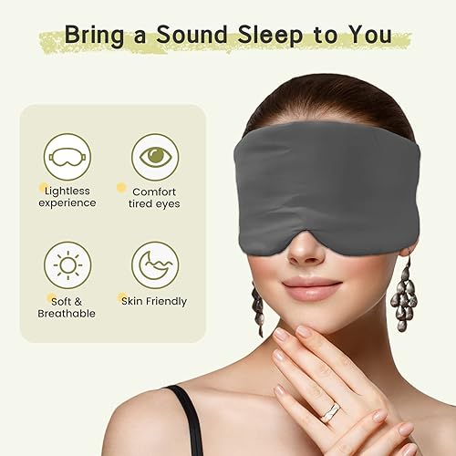 Miniatura 3 de 2 cubrebocas de bambú 100% hechos a mano para mujeres y hombres, máscaras de noche, máscara orgánica para dormir, máscara de ojos bloqueada para