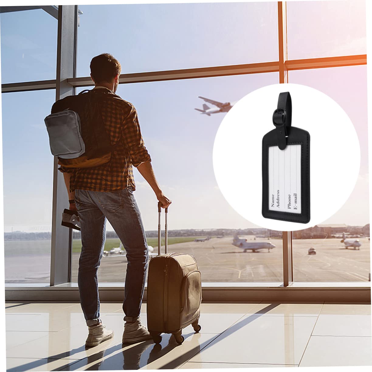BESPORTBLE 2 Set Targhette Valigia Pu Etichette Identificative Per Design Resistente E Facile Usare Per Viaggi E Aeroporti 5 Pezzi*2