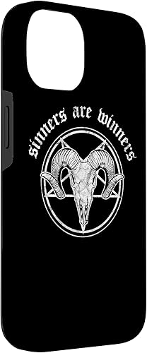 Miniatura 3 de Funda para iPhone 14 Occult Baphomet Tarot Card Satanic Devil Sinners are Winners