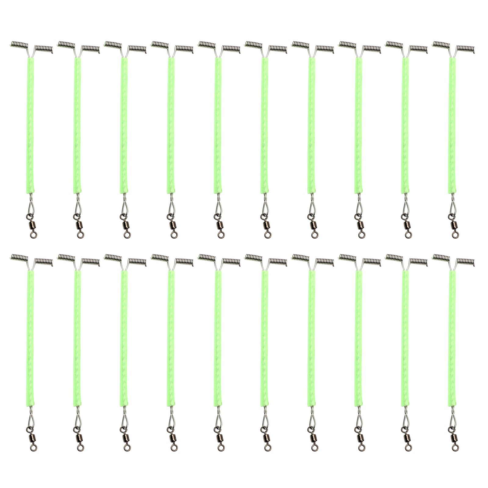 Maxtonser 20Pcs Stainless Fishing Lures Line Wire Leader Traces Fishing Rigs with Rolling Swivels 3 Way Arm Connector Set