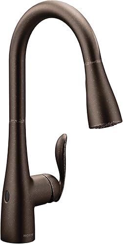 Vista 32 de Moen Arbor 7594EVORB - Grifo inteligente de bronce aceitado sin contacto, rociador extraíble con control de voz y potencia Oil Rubbed Bronze