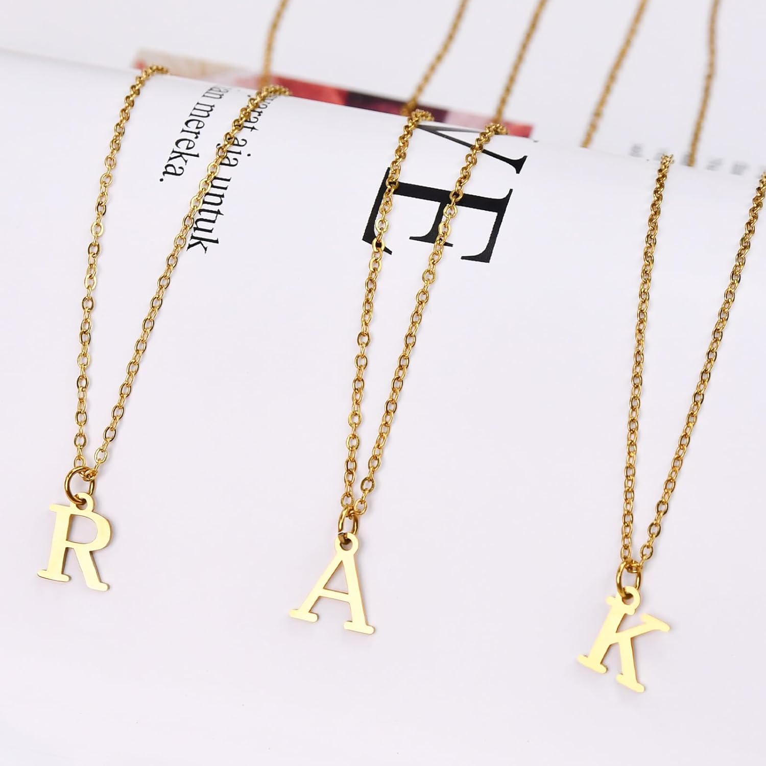 Rosoz Gold Initial Necklaces for Women, 18K Gold Plated Dainty Letter Necklace Tiny A-Z Pendant Choker Necklace Trendy Fashion Personalized Gift Monogram Name Necklace Jewelry Necklace for Women Gift - Image 5