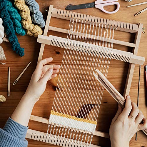 image for Olgaa 10 Pieces Wood Hand Loom Stick Set, Include 7 Pcs Wood Weaving C