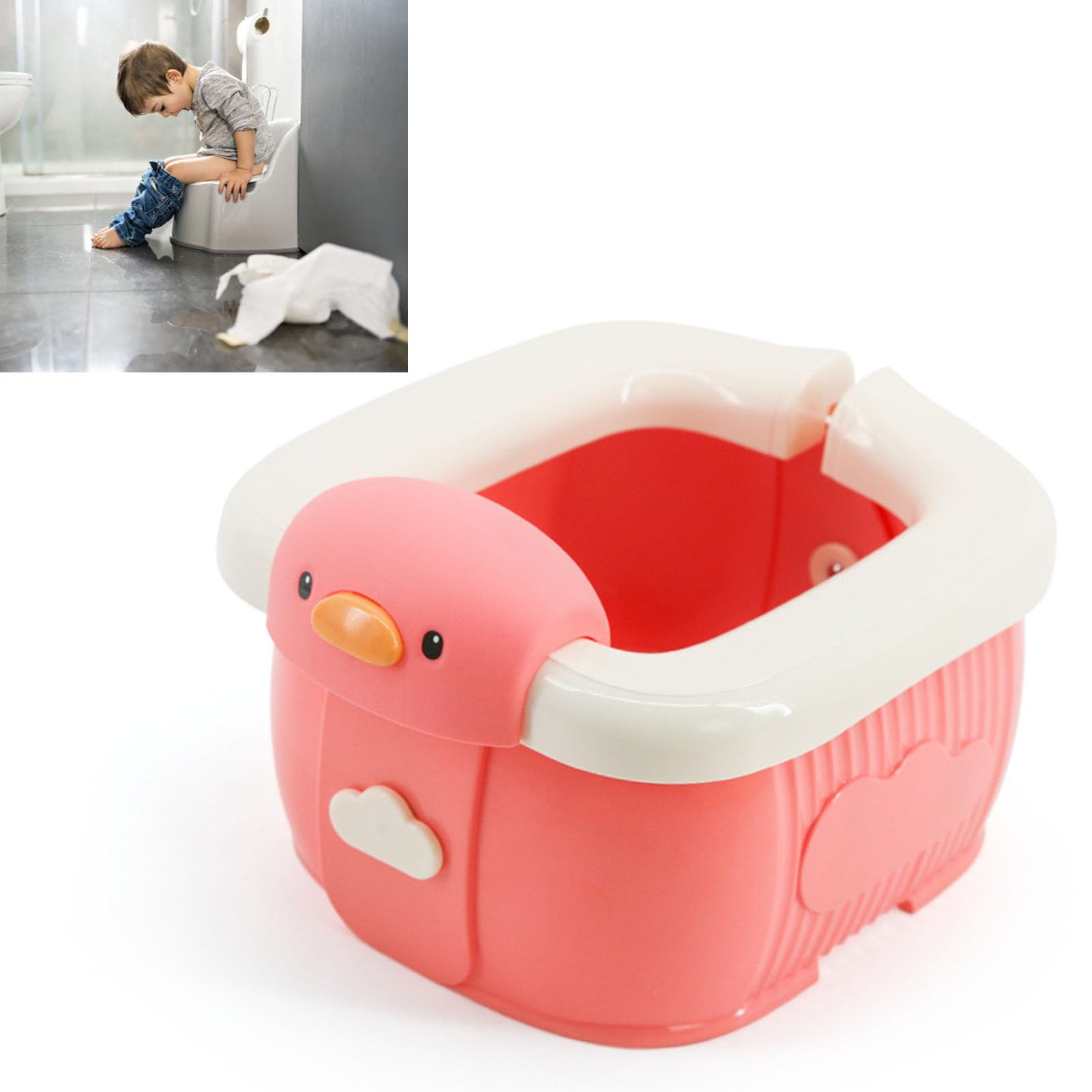 Toilette Pieghevole per Bambini, Vasino, WC Pieghevole, Portatile, Leggero, Confortevole, a Prova di Perdite, per Bambini, Verde, 26 X 16 X 16 Cm, Prodotti per la Cura del