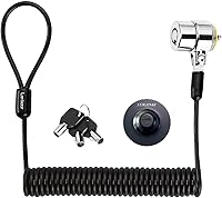 Vista 6 de Paquete de 5 unidades de bloqueo de cable con llave igual, kit de bloqueo de cable para laptop, 5 teclas de 6.2 pies para monitores, laptops