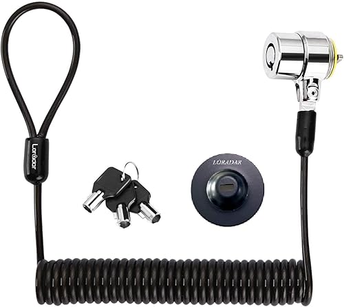 Cerradura retráctil de seguridad de 8 pies con 3 teclas para laptop, portátil, para monitores, laptops, MacBooks, tabletas, iPad, Mac mini, (llave