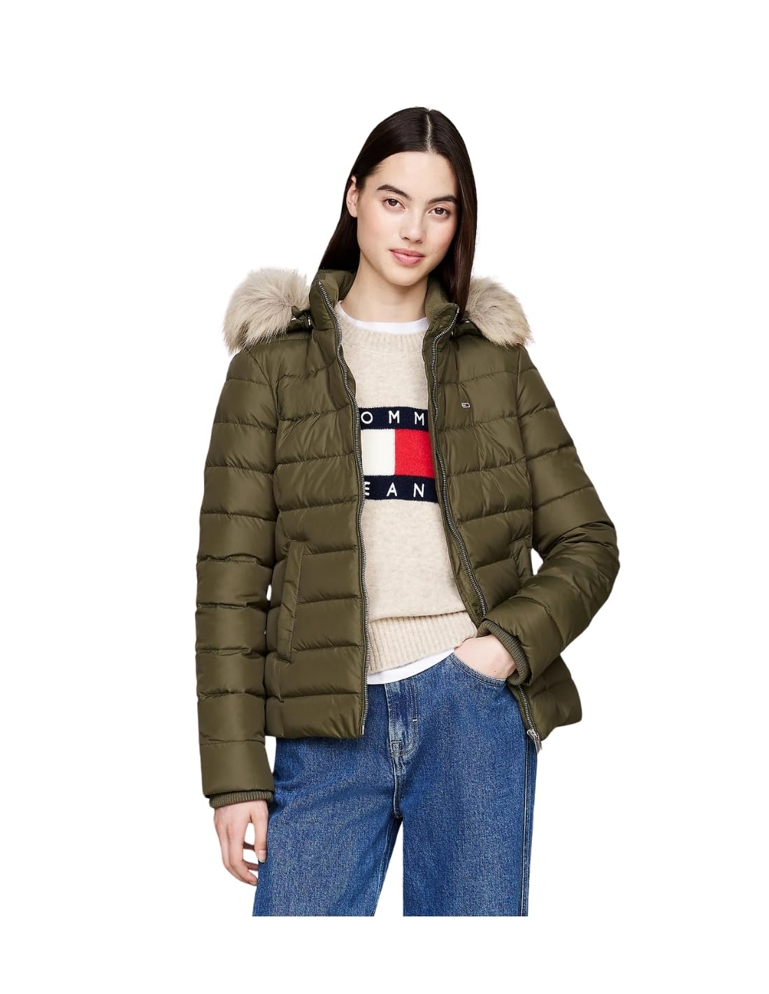 Tommy Jeans Kurtka puchowa Kobiety Tjw Basic Kurtka Puchowa Z Kapturem Ext Dw0dw18312